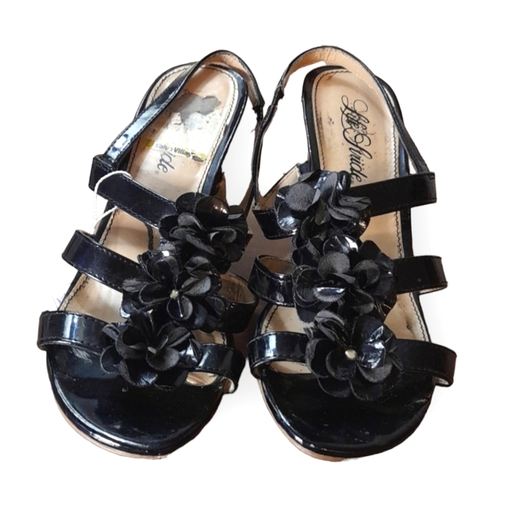 🎊3 FOR $10   LIFE STRIDE WOMENS  BLUE SIZE 7 FLORAL PLATFORM SANDALS